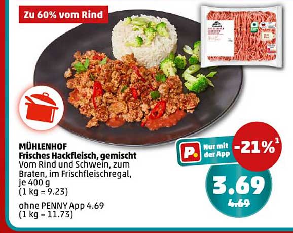 MÜHLENHOF Frisches Hackfleisch, gemischt 400g