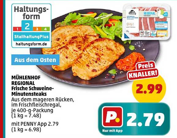 MÜHLENHOF REGIONAL Frische Schweine-Minutensteaks