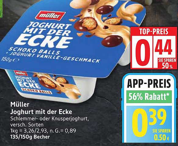 Müller Joghurt mit der Ecke Schoko Balls 150g Becher