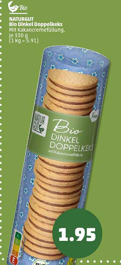 NATURGUT Bio Dinkel Doppelkeks mit Kakaocremefüllung, je 330 g