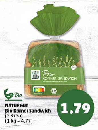 NATURGUT Bio Körner Sandwich je 375 g