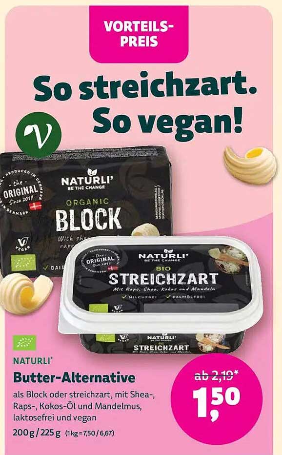 NATURLI' Bio Butter-Alternative Streichzart 200g