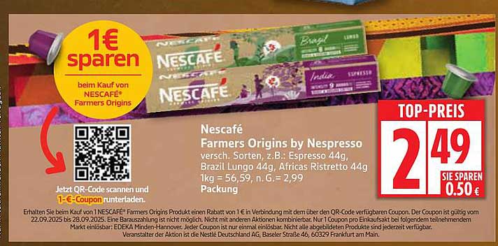 Nescafé Farmers Origins by Nespresso - Verschiedene Sorten