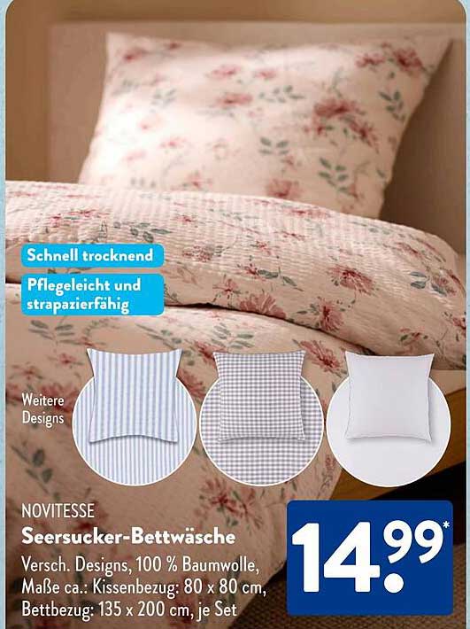 NOVITESSE Seersucker-Bettwäsche in verschiedenen Designs