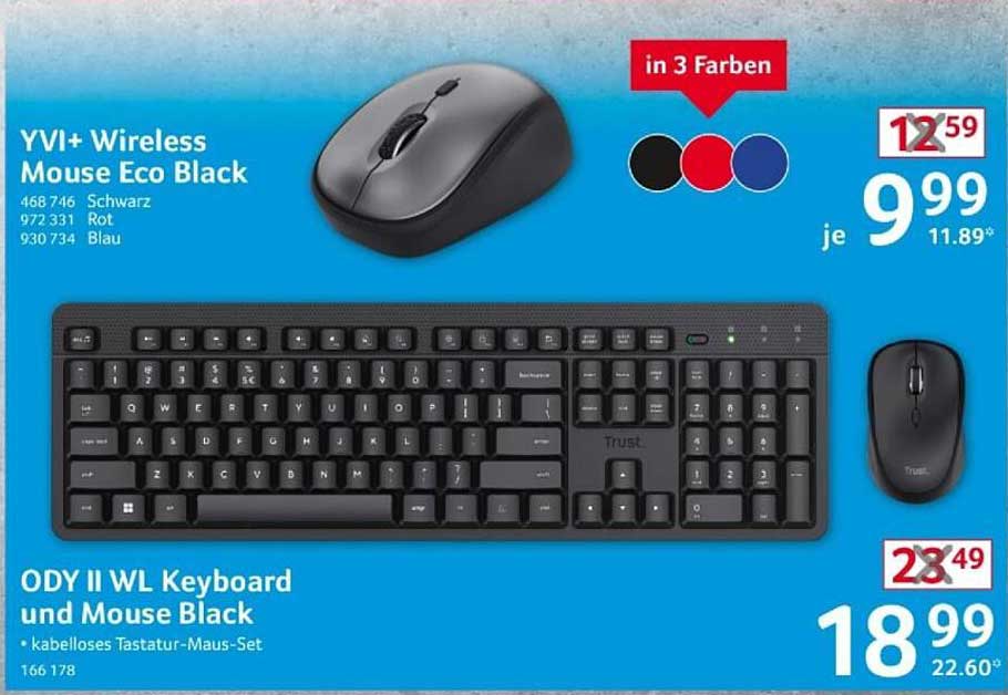ODY II WL Keyboard und Mouse Black - kabelloses Tastatur-Maus-Set