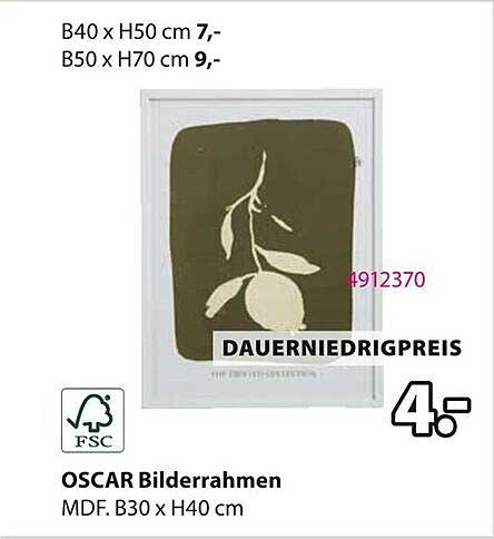 OSCAR Bilderrahmen MDF, B30 x H40 cm