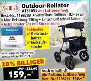 Outdoor-Rollator AT51031 mit Luftbereifung
