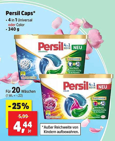 Persil Caps 4 in 1 – Universal oder Color, 340 g