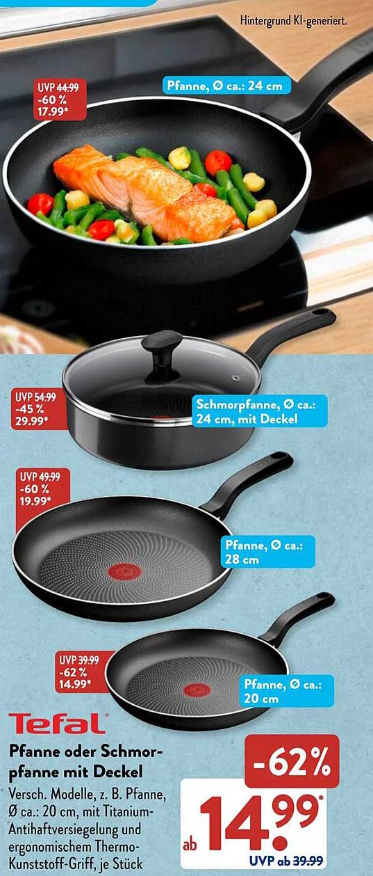 Pfanne oder Schmorpfanne mit Deckel von Tefal