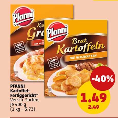PFANNI Kartoffel-Fertiggericht, verschiedene Sorten, je 400 g