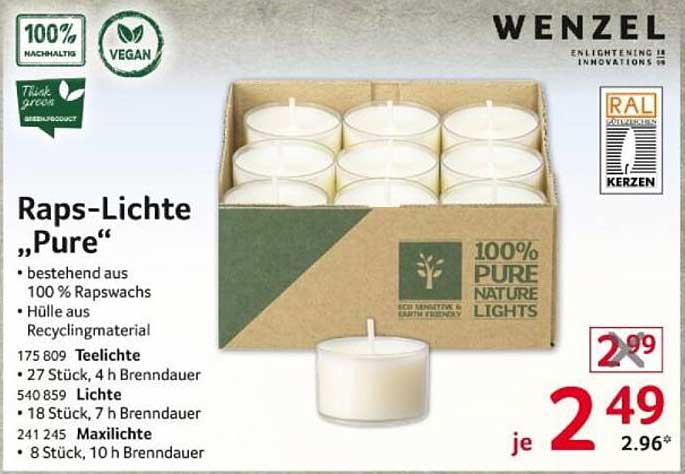 Raps-Lichte „Pure“ von Wenzel