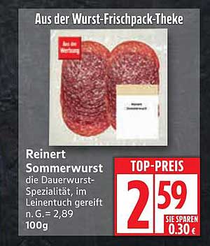 Reinert Sommerwurst: die Dauerwurst-Spezialität im Leinensack
