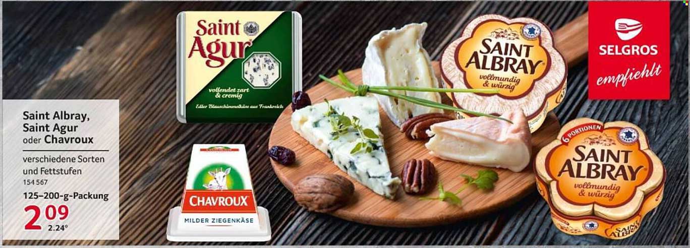 Saint Albray, Saint Agur oder Chavroux – verschiedene Sorten und Fettstufen