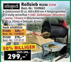 Scheppach Rollsieb RS350 250W