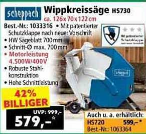 Scheppach Wippkreissäge HS730
