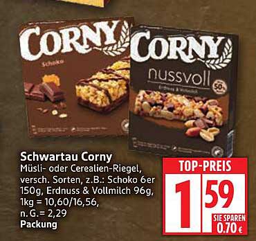 Schwartau Corny Müsliriegel - Verschiedene Sorten