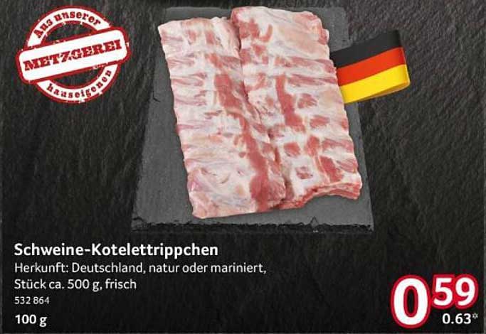 Schweine-Koteletttrippchen, frisch aus unserer Metzgerei