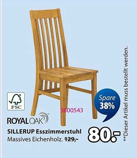 SILLERUP Esszimmerstuhl aus massivem Eichenholz