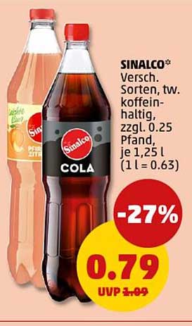 Sinalco Getränke in verschiedenen Sorten