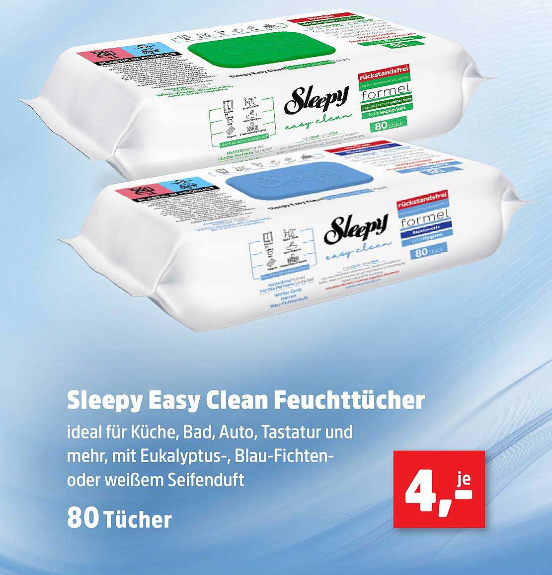Sleepy Easy Clean Feuchttücher 80 Stück