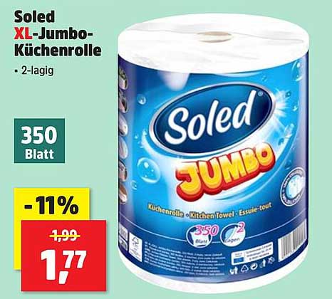 Soled XL-Jumbo-Küchenrolle - 2-lagig