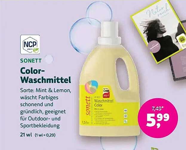 SONETT Color-Waschmittel – Mint & Lemon