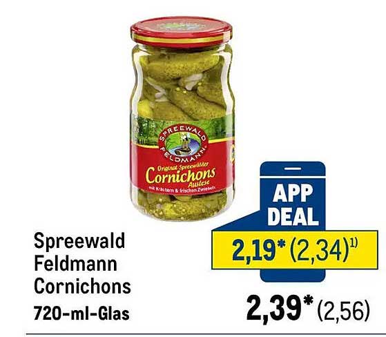 Spreewald Feldmann Cornichons 720-ml-Glas