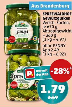 SPREEWALDHOF Gewürzgurken Versch. Sorten, je 670 g