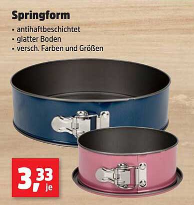 Springform antijhaftbeschichtet, glatter Boden – verschiedene Farben und Größen