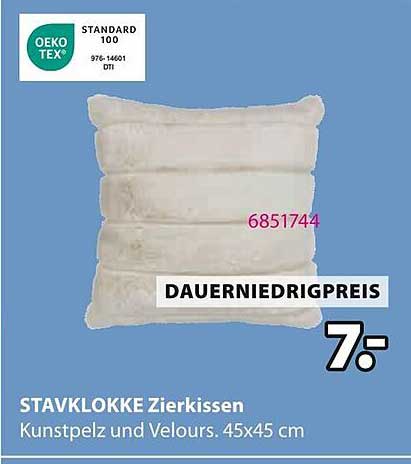STAVKLOKKE Zierkissen - Kunstpelz und Velours, 45x45 cm