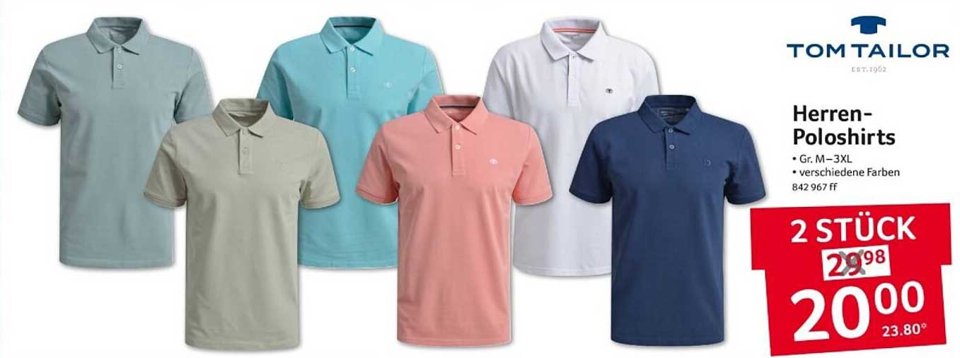 Tom Tailor Herren-Poloshirts - 2 Stück für nur 20,00 €