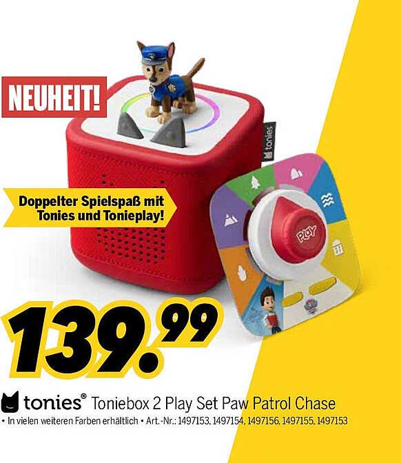 Tonies® Toniebox 2 Play Set Paw Patrol Chase