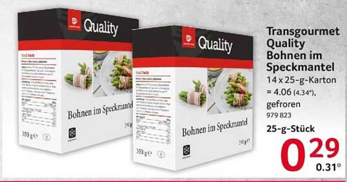 Transgourmet Quality Bohnen im Speckmantel