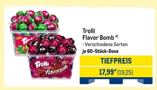 Trolli Flavor Bomb – verschiedene Sorten je 60-Stück-Dose