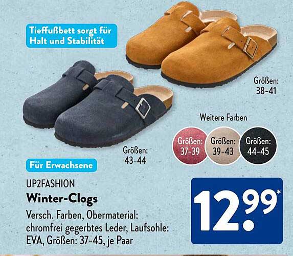 UP2FASHION Winter-Clogs für Erwachsene in verschiedenen Farben