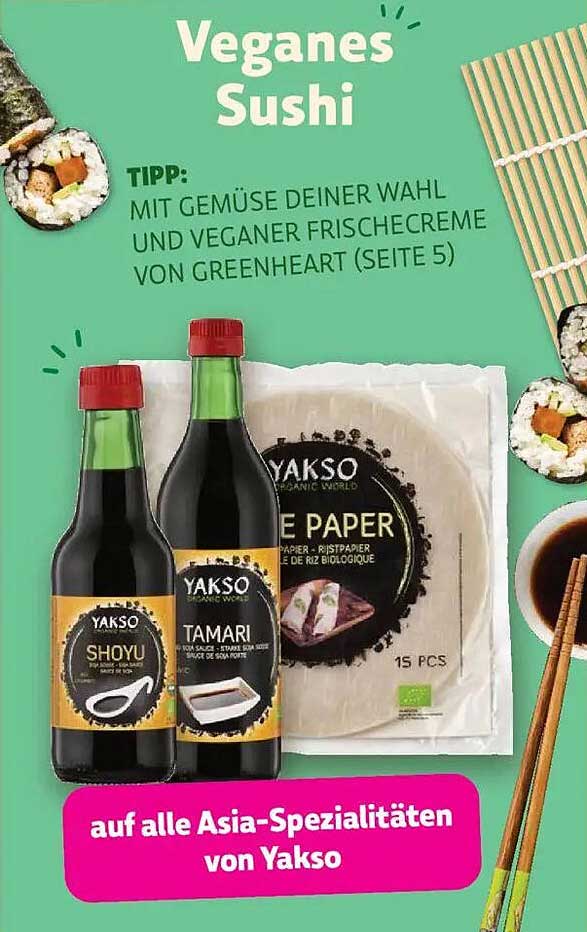 Veganes Sushi von Yakso