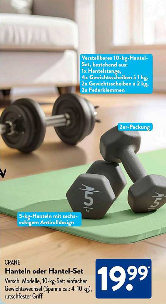 Verstellbares 10-kg-Hantel-Set