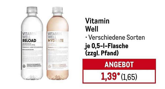 Vitamin Well - Verschiedene Sorten je 0,5-l-Flasche (zzgl. Pfand)