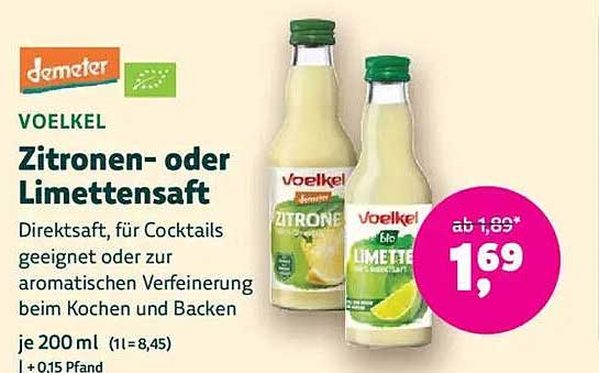 Voelkel Zitronen- oder Limettensaft