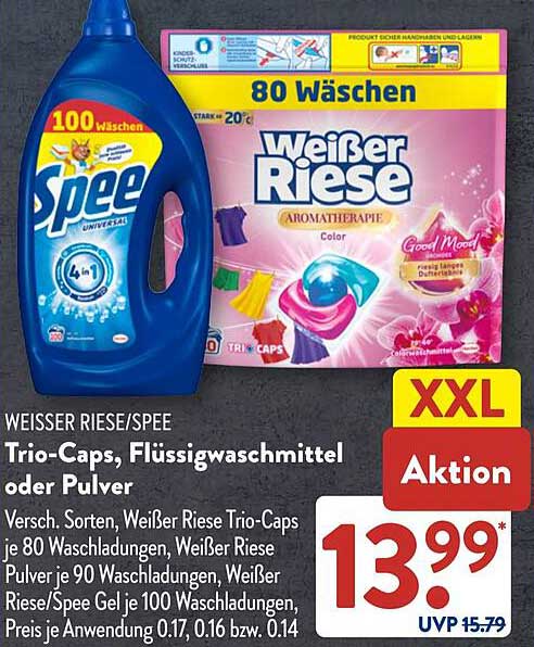 WEISSER RIESE/SPEE Trio-Caps, Flüssigwaschmittel oder Pulver