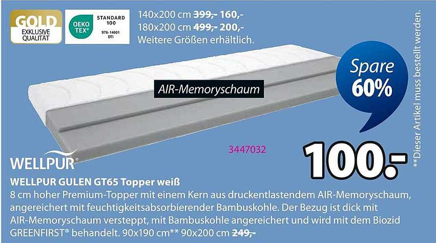 WELLPUR GULEN GT65 Topper weiß