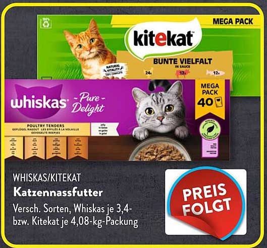 WHISKAS/KITEKAT Katzennassfutter - Verschiedene Sorten