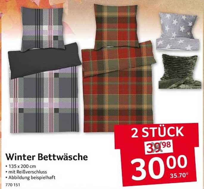 Winter Bettwäsche 135 x 200 cm im praktischen 2er Set