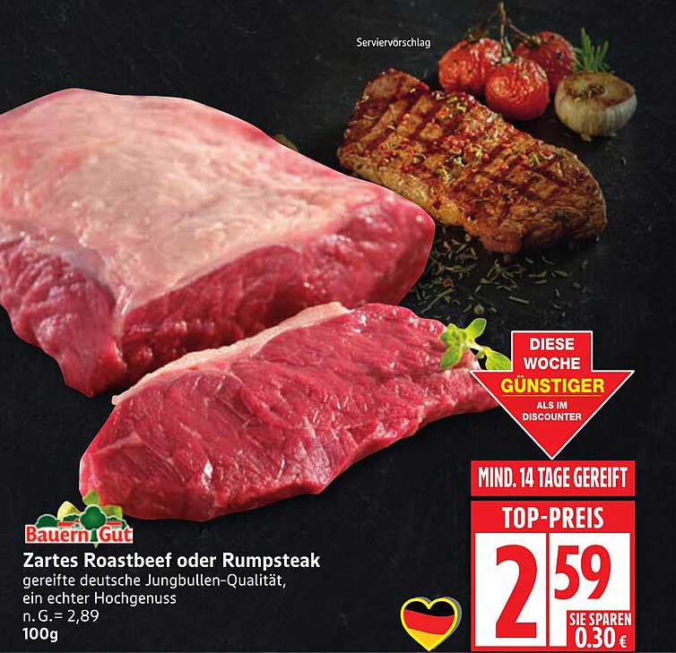 Zartes Roastbeef oder Rumpsteak
