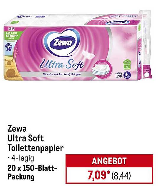 Zewa Ultra Soft Toilettenpapier 20 x 150-Blatt-Packung