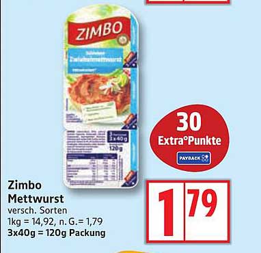Zimbo Mettwurst 120g Packung - Jetzt zum Sonderpreis!