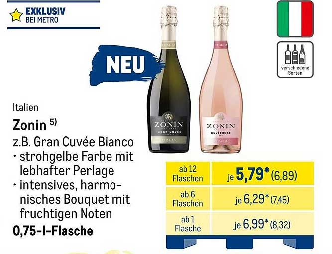 Zonin Gran Cuvée Bianco - feiner italienischer Sekt
