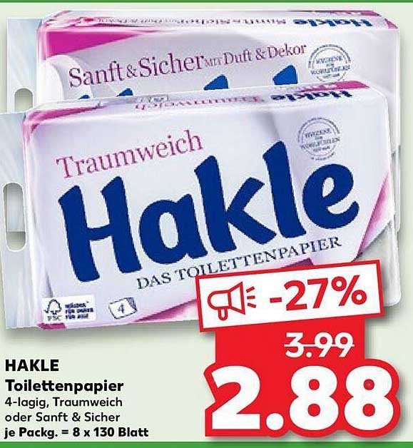 Spannende Hakle Toilettenpapier Angebot Bild