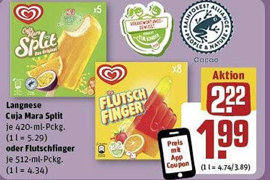 Langnese Cuja Mara Split  
Flutschfinger