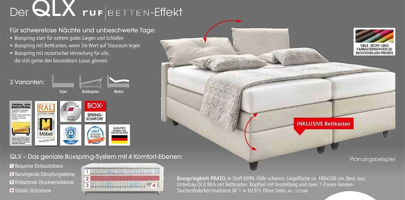 Der QLX ruf BETTEN-Effekt – Exklusive Boxspringbetten